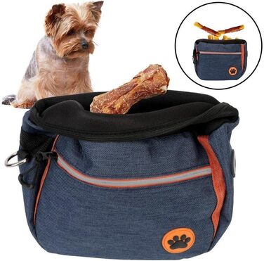 Сумка для собак Lpitoy, сумка для дресирування собак, сумка для прогулянок з регульованим поясом, для собак і цуценят, блакитна