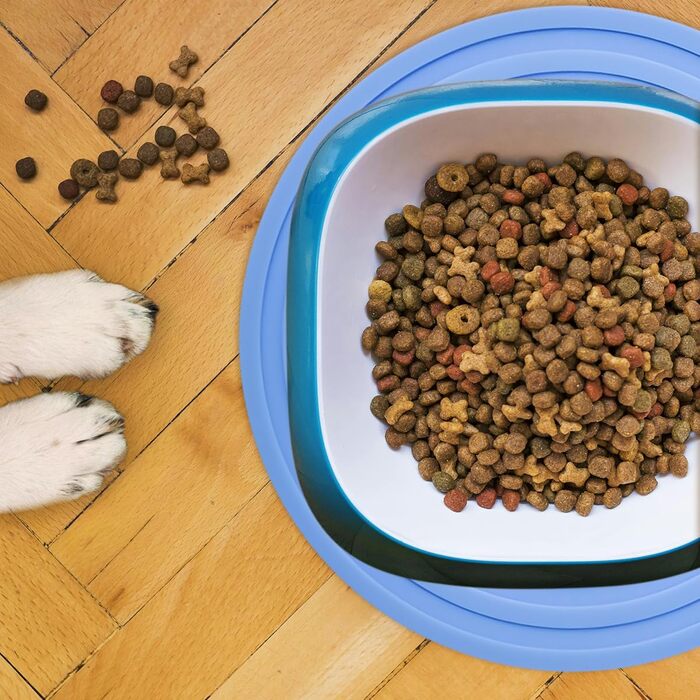 Силіконові килимки під миски для котів та собак, водонепроникні, антиковзаючі, 23.6 см (блакитний)