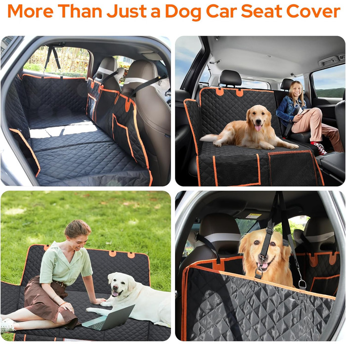 Захист для заднього сидіння автомобіля для собак: водовідштовхуючий килимок, універсальний для всіх авто, SUV та багажника, з металевим кліпом