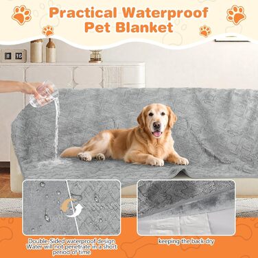 Водонепроникний плед для собак (150x128 см) - м'який та зручний для подорожей та дому