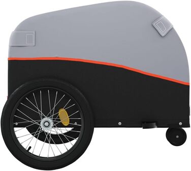 Причіп для велосипеда, переноска для собак, транспортний причіп чорно-помаранчевий, 30 кг, сталь, для щоденного транспортування, універсальний, легко монтується