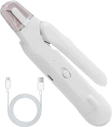 Електричний триммер для нігтів собак і котів з LED-підсвічуванням | Триммер та шліфувальник для догляду за лапами та цуценятами | Білий