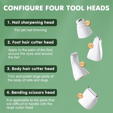 Машинка для стрижки собак та котів 4-в-1, безшумна, водонепроникна, акумуляторна