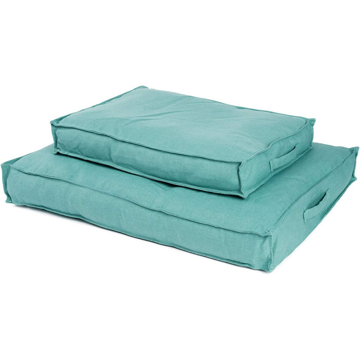 JAMAXX Преміум подушка для собак ортопедична з Memory Foam, чохол з льону, що стирається, захист від вологи. М'яка та комфортна, з віскоеластичною наповнювачем. Собаче ліжко JAMAXX PDB1005 (S) 65x50 см (M: 90x70 см), Aqua/Туркіс