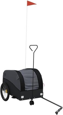 Причіп для велосипеда, причіп для собак, вантажний причіп, чорний, 30 кг, сталь, компактна упаковка, проста збірка