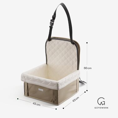 Автокрісло для собак Gütewerk: середні та малі породи, з безпечною лінією, стабільне та складне
