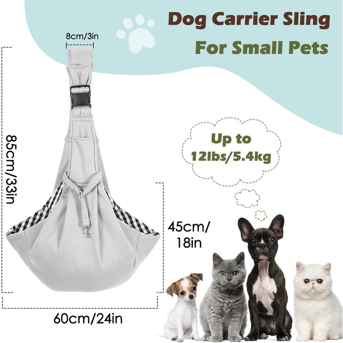 Pawaboo Сумка-переноска для собак та котів, зручна для подорожей, до 5.5 кг, квітковий принт + чорний (сірий)