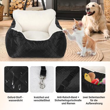 Автокрісло для собак Daromigo, лежанка-кошик для маленьких собак, безпечне автоліжко з неслизьким покриттям