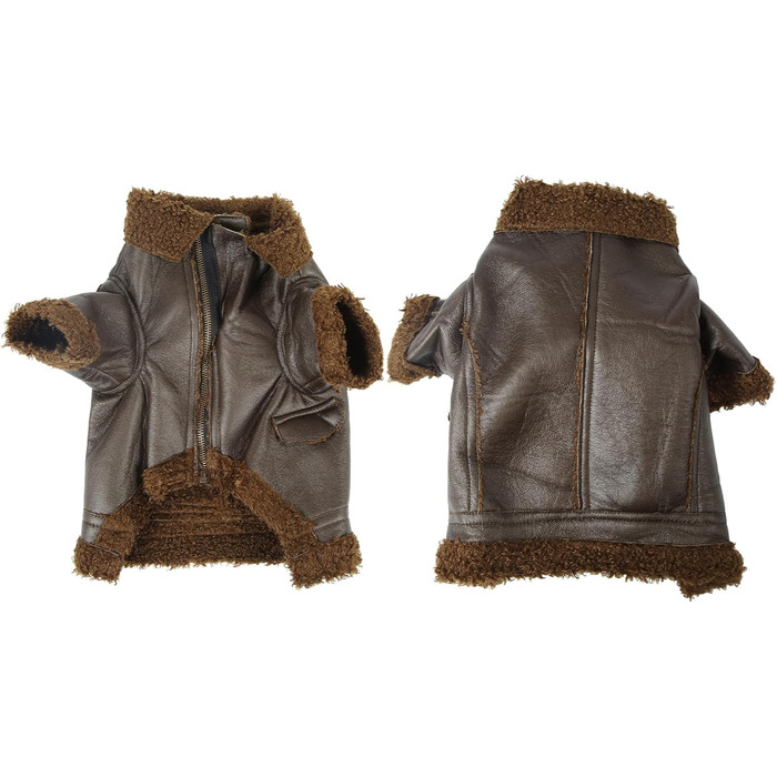 Шкіряна куртка для собак на зиму, тепла, для вулиці, для маленьких та середніх собак, для котів (M)