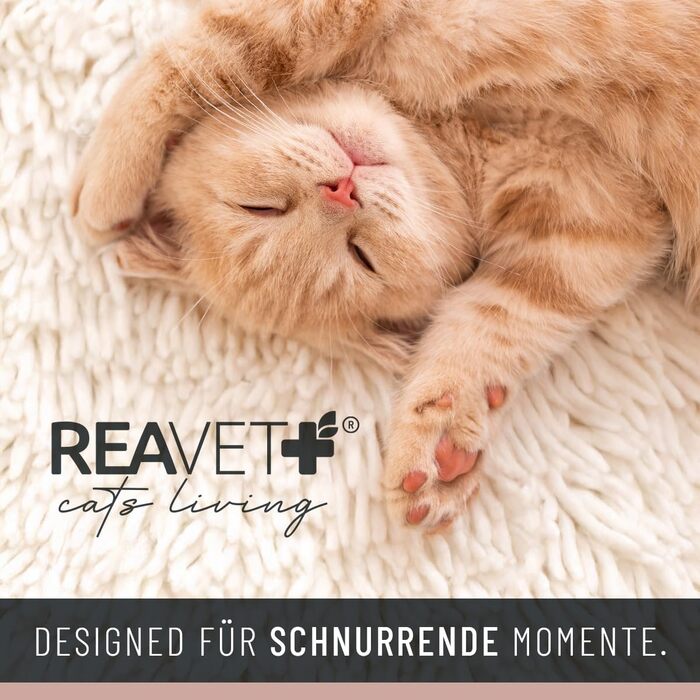 Квіткове ліжко для котів ReaVET Samtpfoten - м'яке та зручне, з подушкою, з фетру