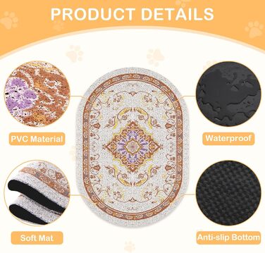 Килимок для котячого туалету Bienbee Katzentoilettenmatte, XL (101,6 x 76,2 см), з антиковзною основою, легко миється, коричневий