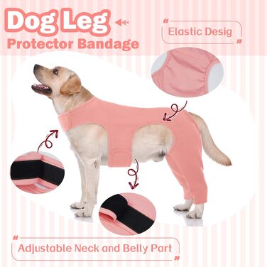 Комбінезон для собак після операції на ногах, захист від витікання, запобігає інфекціям, розмір L, рожевий