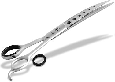 Преміум фетрувальна ножиці з заокругленими кінцями для догляду за шерстю тварин, 19,5 см, EASY Glide, з отвором для полегшення роботи