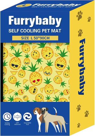 Охолоджувальний килимок furrybaby для собак, гелевий матрац для великих порід, самостійне охолодження, без заморожування, для дому, вулиці та авто, жовтий, 50x90 см