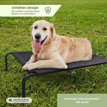 Mobiclinic® Cleo: Підвищене ліжко для собак, ізольоване, 122x71x21 см, чорне