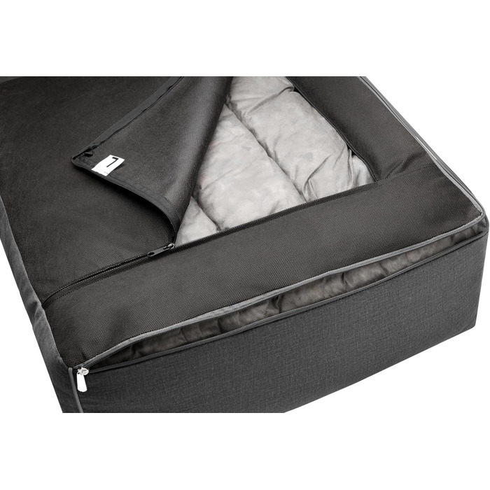 Ліжко для собак - кошик для собак маленьких, середніх та великих порід - подушка для собак - диванчик для собак - знімний та пральний чохол - Glamour New - розмір L: 98 x 66 см (XL - 116 x 78 см, Графіт Fancy)