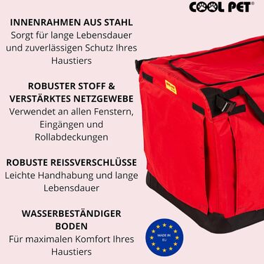 Червона складана переноска для собак 91x64x64 см 2XL, автопереноска, переноска-будка