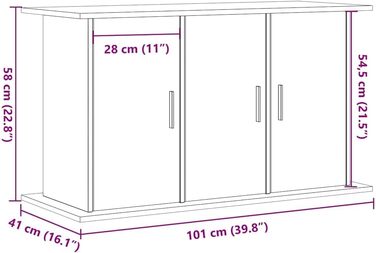 Підставка для акваріума vidaXL 101x41x58 см, ДСП, чорна/дубова