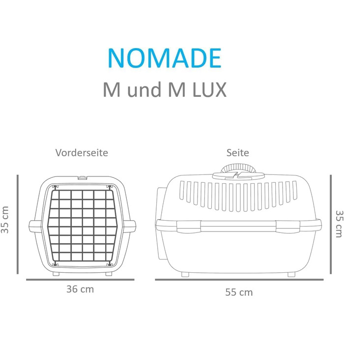 Транспортний бокс для котів та собак Nomade 2 - міцний бокс з поліпропілену, 55 x 36 x 35 см, до 8 кг