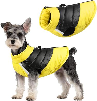 Жакети для собак маленьких та середніх порід, зимові, водонепроникні, з подвійним кільцем, для цуценят, вітрозахисні, для катання на лижах, накидка, жилет, одяг (жовтий, M)