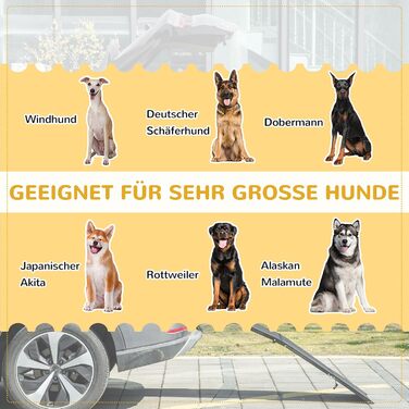 Рампа для собак PawHut - складана, алюмінієва, до 40 кг, 158 x 43,5 см