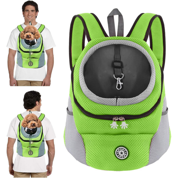 Рюкзак-переноска для собак та котів PETCUTE, зелений (M)