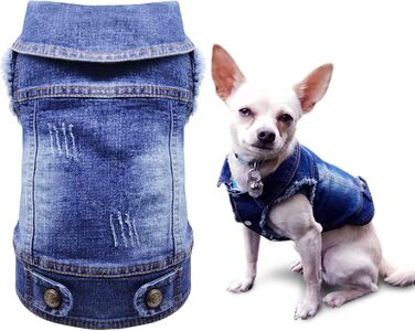 Комбінезон для собак та котів SILD Cool Vintag Washd Dnim Jack Jumpsuit, блакитний, 6 стилів, XS-XXL