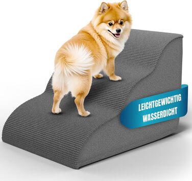 Сходинка для собак Nuraya: 3 сходинки, 40 см, з антиковзким покриттям. Підходить для маленьких собак та котів. Зручна для доступу до диванів та ліжок. Легко миється.