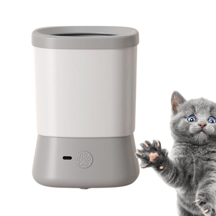 Миска для миття лап собак Hogvinnatil, автоматичний очищувач лап для собак, аксесуари для догляду за тваринами (сірий)