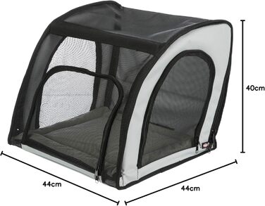 Автокрісло для собак Trixie, 44×37×40 см, сіре/чорне