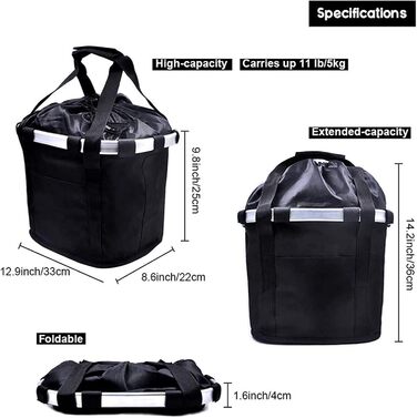 Фahrradkorb für Hunde: Складний велосипедний кошик для собак, чорний, 33 x