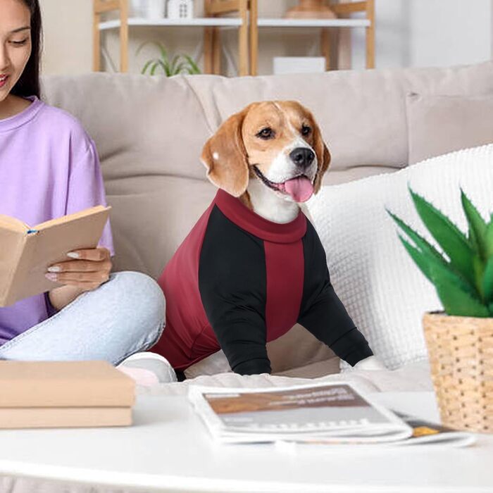 Комбінезон для собак Hjyokuso з ніжками, піжама для собак середніх порід, післяопераційний одяг для собак, червоний