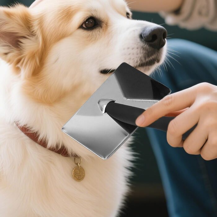 Щітка для догляду за шерстю собак | Щітка для видалення шерсті | Інструмент для грумінгу собак з металевими щетинками для видалення підшерстка, гребінець для догляду за шерстю, короткошерстих та довгошерстих собак, цуценят та котів.