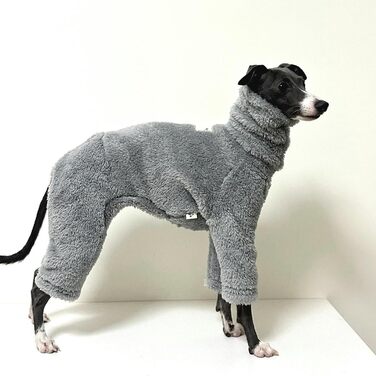 Флісовий комбінезон для собак - теплий спальний костюм, зимовий одяг для італійських грейхаундів, маленьких, середніх та великих собак (сірий, 5#)