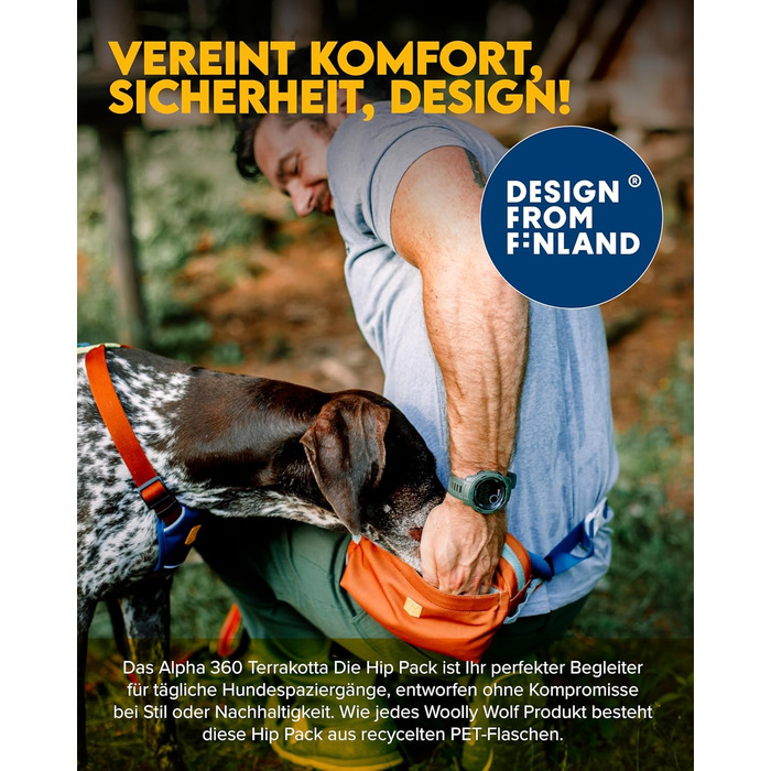 Сумка на пояс Woolly Wolf Alpha 360 для собак Terracotta Mix з перероблених матеріалів