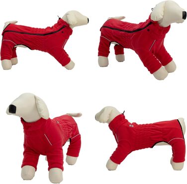 Вітростійка куртка для собак, фліс, зимовий теплий одяг, червона, розмір M