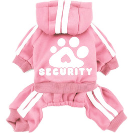 Теплий пуловер для собак на осінь/зиму: флісова куртка для чихуахуа, тедді та інших маленьких та середніх порід. Бавовняний одяг для собак та котів. Рожевий колір.