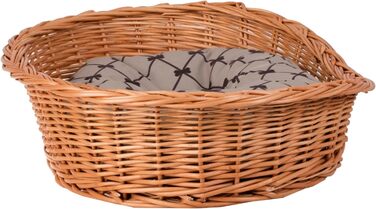 Корзина для собак з ротангу, корзина для тварин, корзина для котів (Бежева, 100x75 H27)