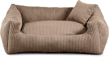 Ляжка для собак Gutekissen® з м'якого матеріалу, наповнена поліуретановим пінопластом, з плетіння, стійка до бруду, вибір кольору та розміру, з маленьким подушечкою. (XS - 55x45, світло-коричневий) XS - 55x40 світло-коричневий