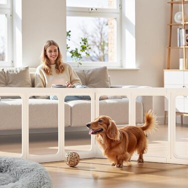 Клітка-біговий вольєр для цуценят Gardner Pet Acryl, 60 см, 8 панелей, для дому, складана, прозора, з присосками, підходить для цуценят, кроликів, котів, свиней