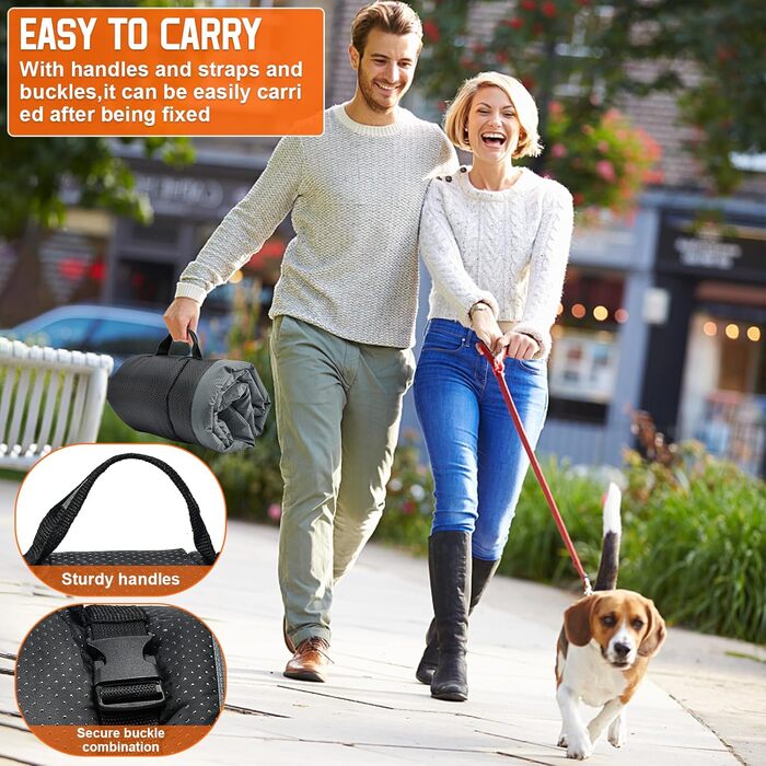 Лежанка для собак середнього розміру 90x60 см: водонепроникна, портативна, складана, для подорожей, в переноску, на диван, в авто