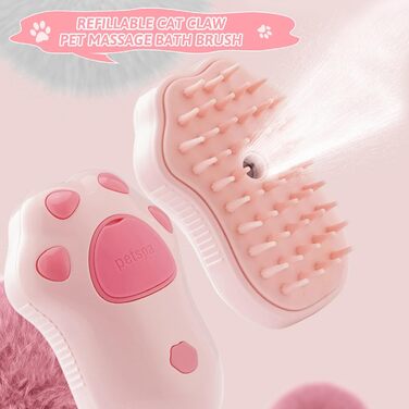 Щітка для котів і собак з водяним резервуаром, рожева. Для догляду, масажу та видалення шерсті