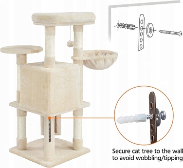 Комплекс для котів: дряпалка, будинок-будка та лежанка, 107 см