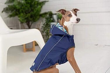 Дощовик для собак GF Pet ElastoFit, водонепроникний, розмір 4XL (довжина спини 38 см), зелений/темно-синій