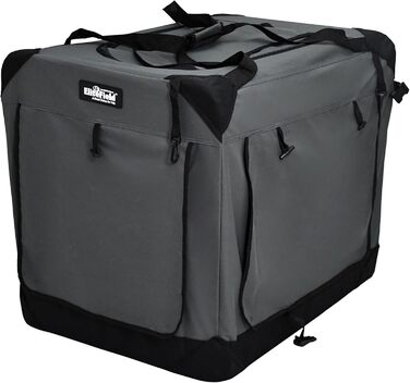 Клітка для собак EliteField з 3 дверцятами, складна, м'яка, з сумкою для перенесення та підстилкою з флісу, для використання в приміщенні та на вулиці, 91.4 x 61 x 71.1 см