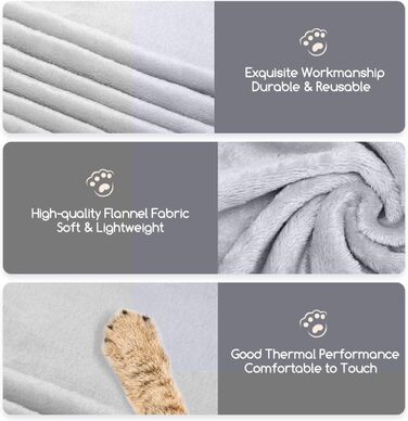 М'яка флісова ковдра для собак Nobleza, 160x100 см, сіра