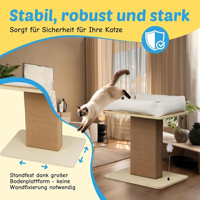 BSWAY Крісло-лежанка для котів з дерева, сонячно-жовтого кольору, 53x40 см. Знімний чохол матраца, витримує до 15 кг. Клітка-будка для котів