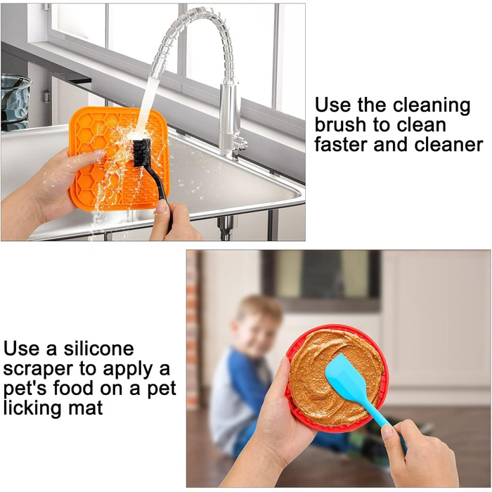 Килимок для ласощів для собак Hysagtek (3 шт.) з лопаткою, для маленьких та середніх порід, сильна фіксація, для купання, грумінгу та дресирування