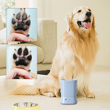 Миска для миття лап собак Eventerde - 2 швидкості, проти бризок, для дому, подорожей, кемпінгу, прогулянок (блакитна)