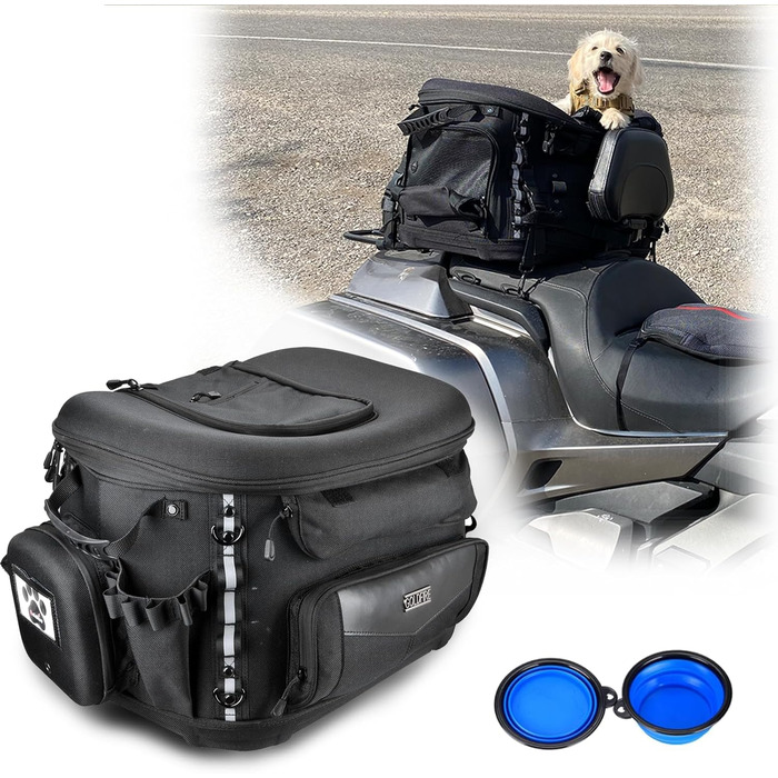 Мотоциклетна сумка-переноска для собак та котів для Harley Touring, Trike, Street Glide, Road King, Can-Am CVO, дорожня переноска на пасажирське сидіння, чорна